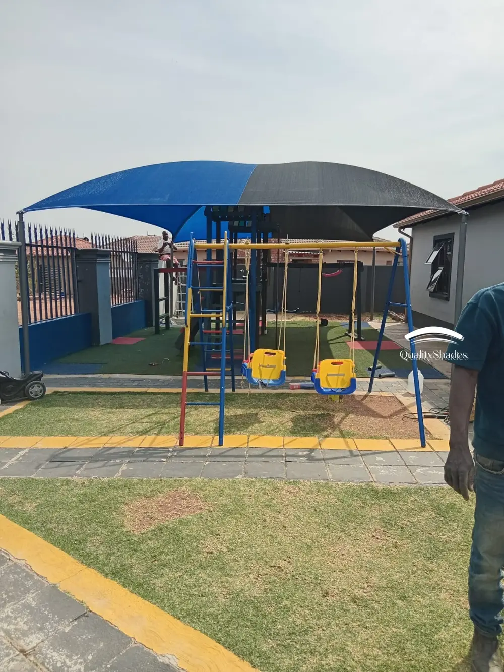 Blue playground shade